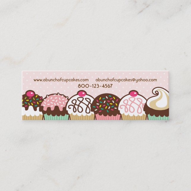 A Bunch of Cupcakes Mini Business Card (Front)