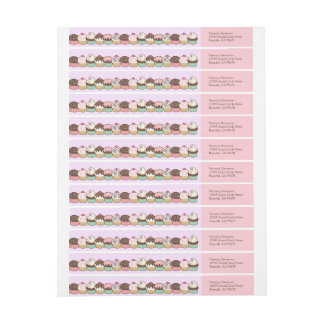 A Bunch of Cupcakes Wraparound Address Labels