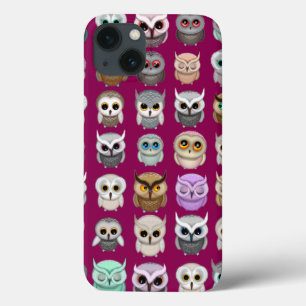 A Bunch of Cute Owls Design iPhone 13 Case