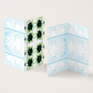 a bunch of green flowers on a white background business card