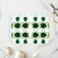 a bunch of green flowers on a white background