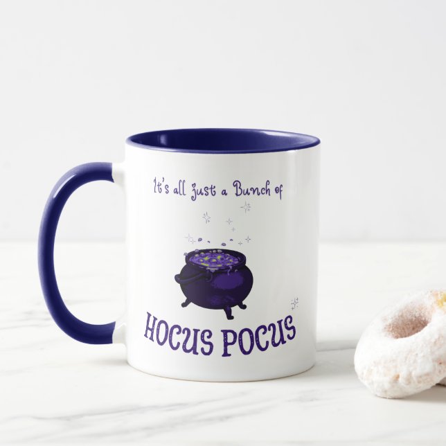 a bunch of Hocus Pocus Mug (With Donut)