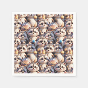 A bunch of raccoons napkin
