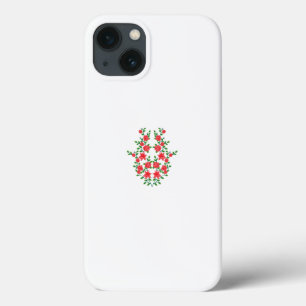a bunch of red flowers on a white background iPhone 13 case