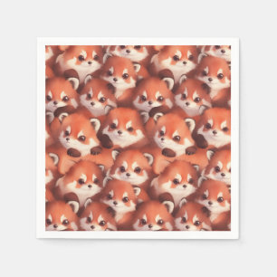 A bunch of red pandas napkin