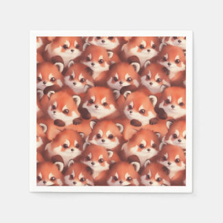 A bunch of red pandas napkin
