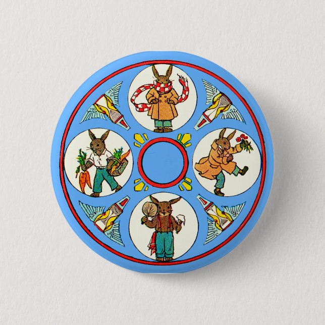 a bunny’s four seasons 2 inch round button (Front)