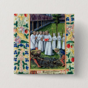 A burial 2 inch square button