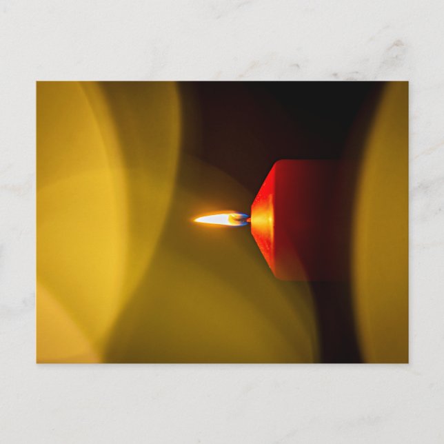 A burning candle postcard (Front)
