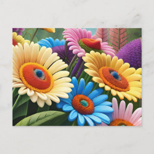 A Burst of Colour & Joy - Multicolored Wildflowers Postcard