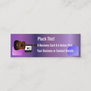A Business Card And Musicians Guitar Pick