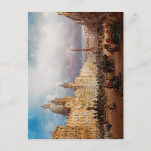 A bustling market on the Piazza Navona in Rome Postcard