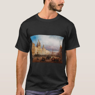 A bustling market on the Piazza Navona in Rome T-Shirt