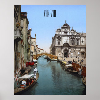A busy canal in Venice (1900) Poster