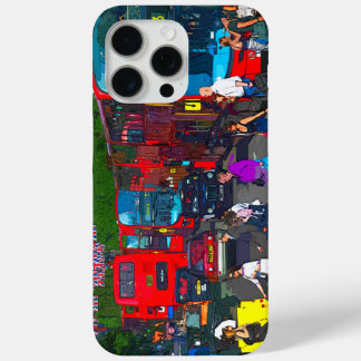 A busy Oxford Street with shoppers and red buses.  iPhone 15 Pro Max Case