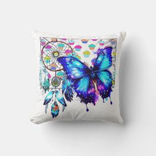 A Butterfly, A Dream Catcher, And Cupcakes Throw Pillow