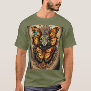 A butterfly rat king tattoo symbolizing  T-shirts