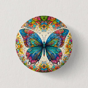 A Butterfly's Rainbow Ballet 1 Inch Round Button
