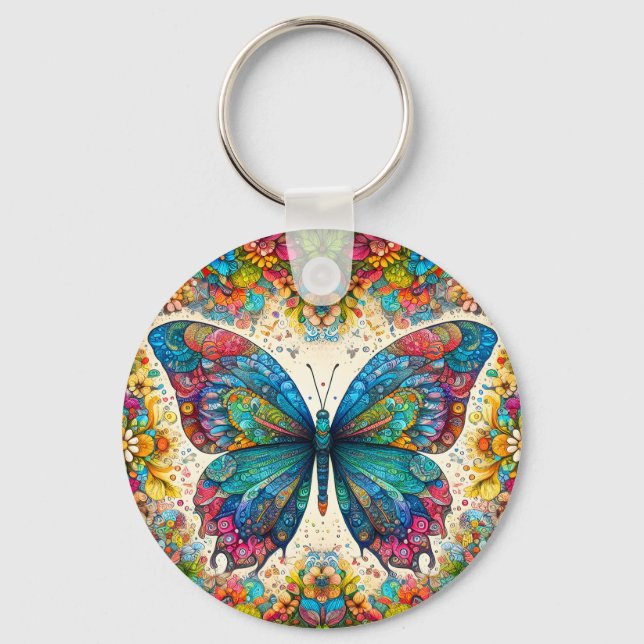 A Butterfly's Rainbow Ballet Keychain (Front)