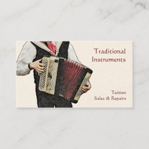 A button accordian player business card