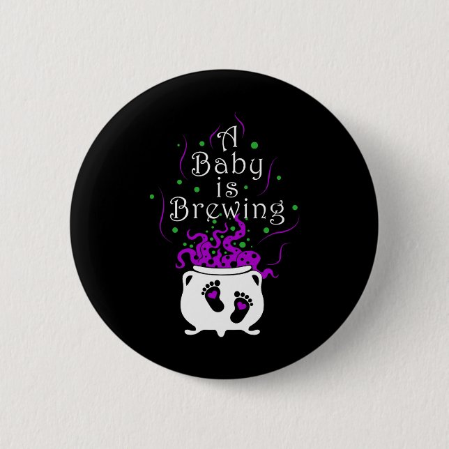 A By Is Brewing Halloween Spooky Ghost  2 Inch Round Button (Front)