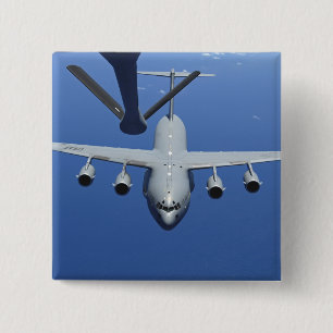 A C-17 Globemaster III approaches the boom 2 Inch Square Button