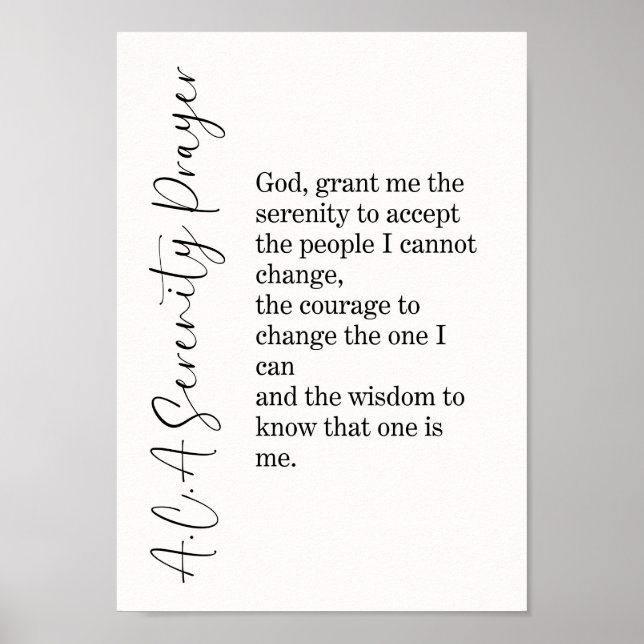 A.C.A. Prayer Typography Wall Art Print  (Front)