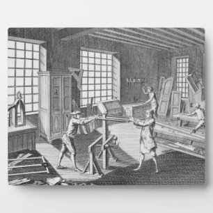 A cabinet maker's workshop, from the 'Encyclopedie Plaque