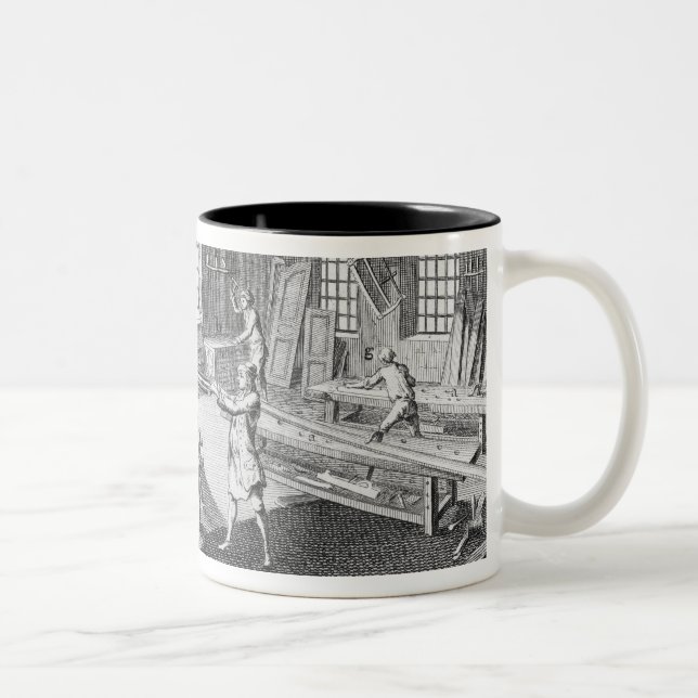 A cabinet maker's workshop, from the 'Encyclopedie Two-Tone Coffee Mug (Right)