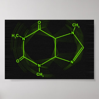 A caffeine Molecule Poster