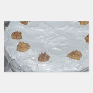 A cake with frosting sticker