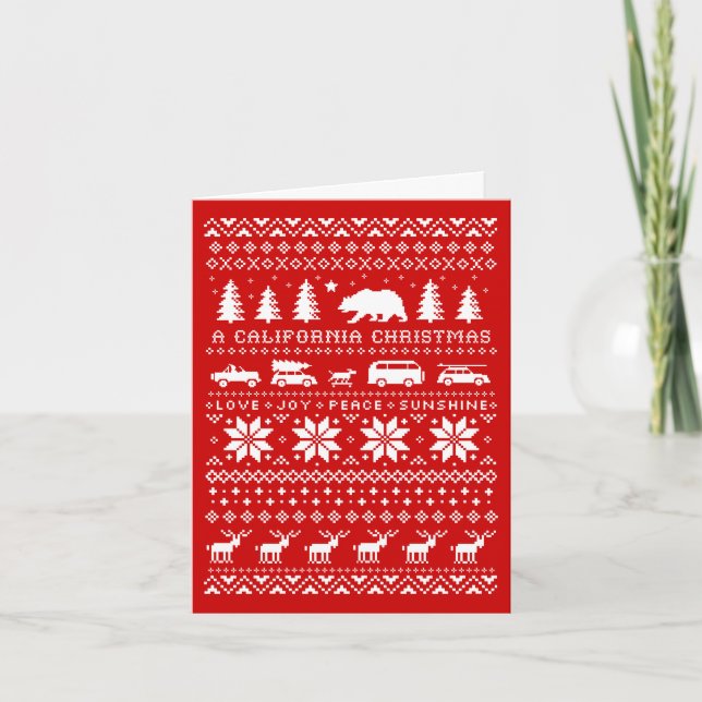 A California Christmas - Love Joy Peace Sunshine Holiday Card (Front)