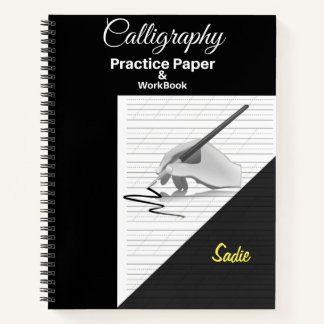 A calligraphy Handwriting and Practice Personalize Notebook