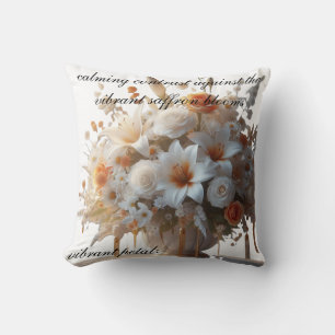 A calming contrast against the vibrant saffron  throw pillow