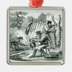 A camp Kitchen, 1856 Metal Ornament