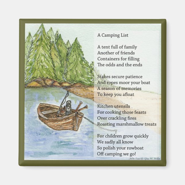 A Camping List to Consider Magnet (Front)