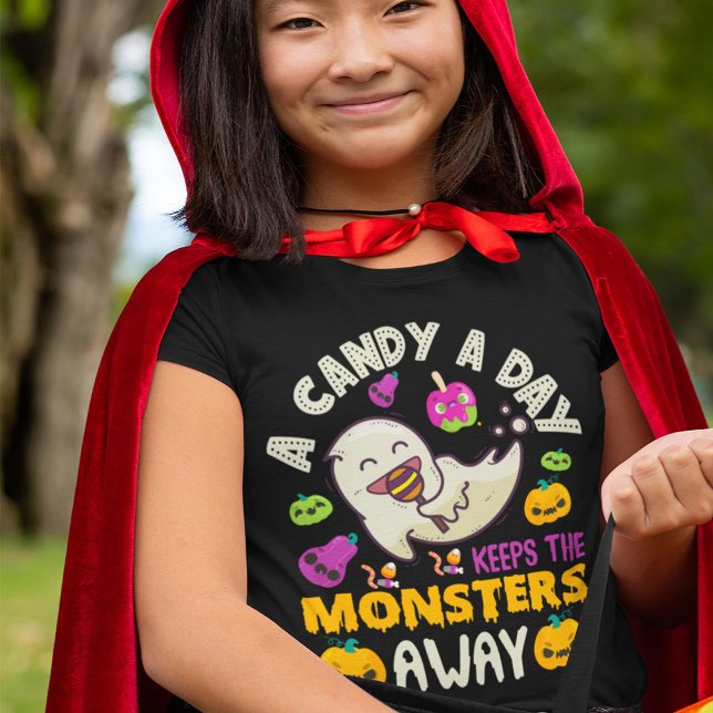 A Candy A Day Keeps The Monsters Away Halloween T- T-Shirt (Creator Uploaded)