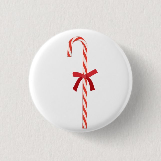 A Candy Cane 1 Inch Round Button (Front)