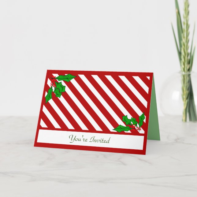 A Candy Cane Basics Party Invitation (Front)