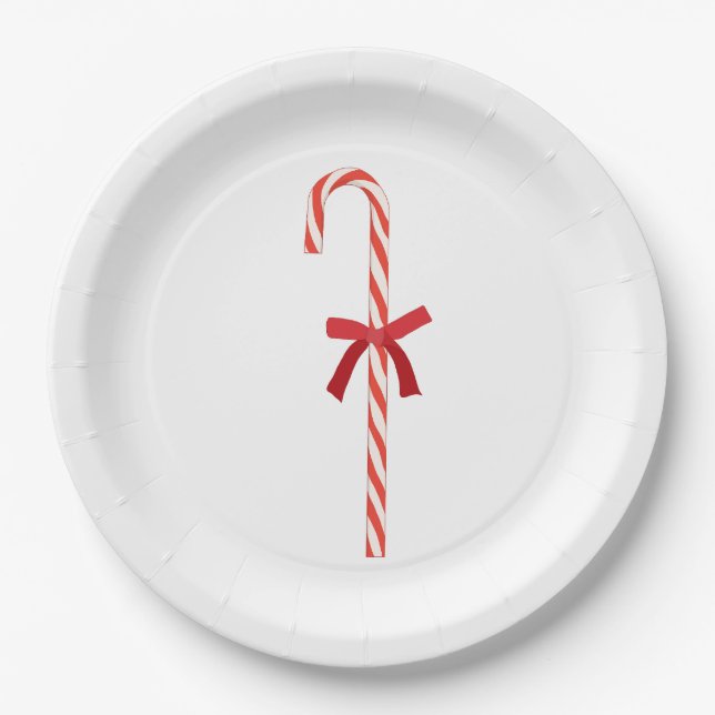 A Candy Cane Paper Plate (Front)