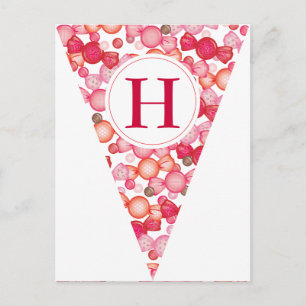 A Candy Land Party Flag Bunting Banner Postcard