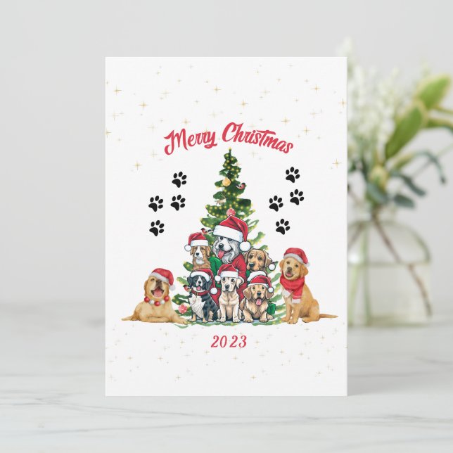 A Canine Christmas Celebration. Holiday Card (Standing Front)