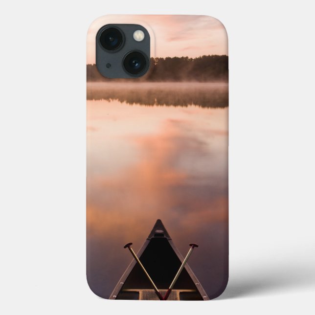 A canoe rests on the shore of Pawtuckaway Lake Case-Mate iPhone Case (Back)