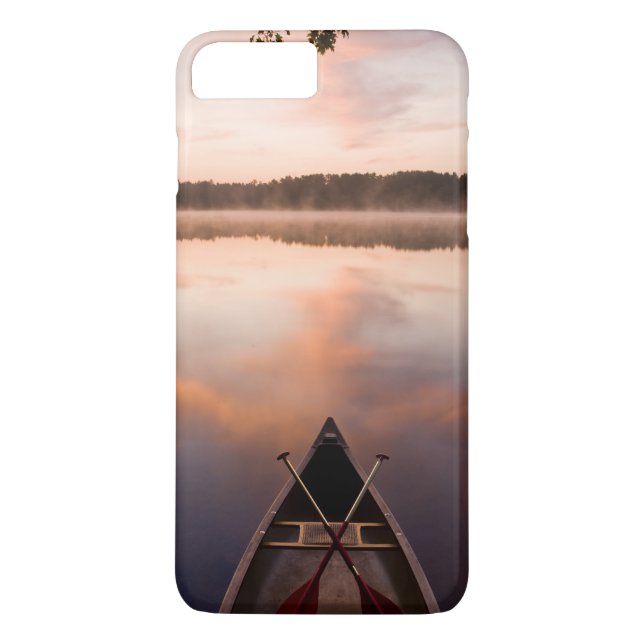 A canoe rests on the shore of Pawtuckaway Lake Case-Mate iPhone Case (Back)