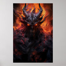 A Captivating Art Painting of a Fiery Hell Demon