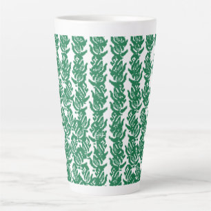 A captivating green and black design with a bold g latte mug