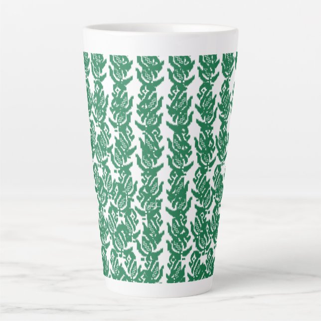A captivating green and black design with a bold g latte mug (Front)