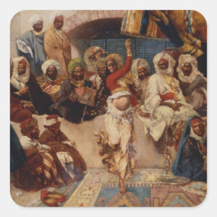 A Captive Audience, 1883 (oil on canvas) Square Sticker