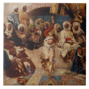 A Captive Audience, 1883 (oil on canvas) Tile