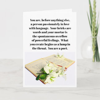 A card for a poet